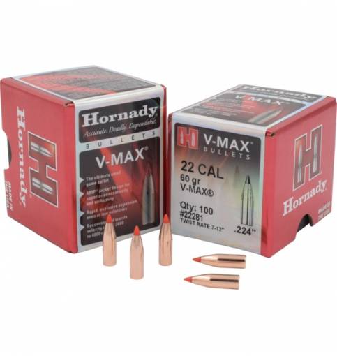 Hornady V-MAX 22/.224" 60gr (Box of 100)