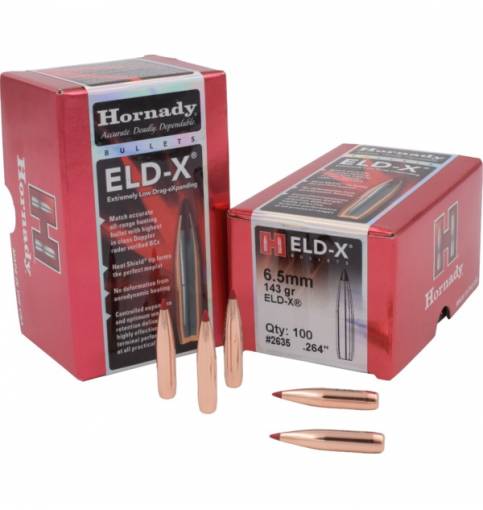 Hornady ELD-X 6.5mm/.264" 143gr BT (Box of 100)