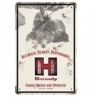 Hornady Tin Sign 12" x 18"