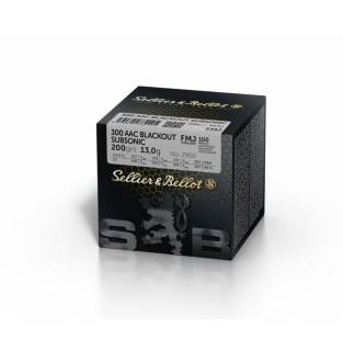 Sellier & Bellot .300 AAC Blackout SUBSONIC 200gr FMJ (Box of 100)