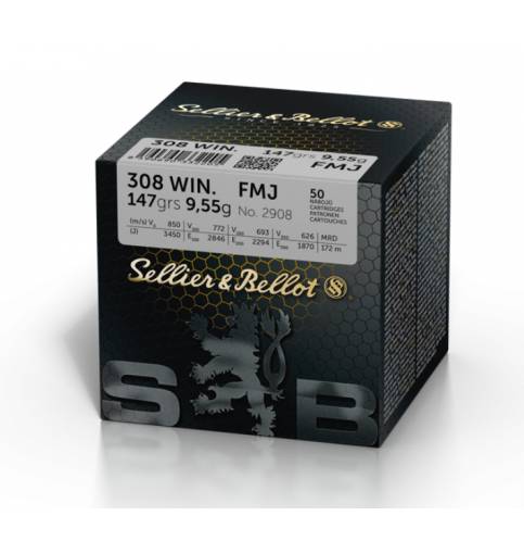 Sellier & Bellot .308 Win 147gr FMJ (Box of 50)