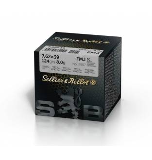 Sellier & Bellot 7.62 X 39 Soviet 124gr FMJ (Box of 50)