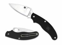 Spyderco UK Penknife LWT Leaf Plain Edge Black FRN 2.93"