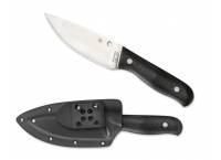 Spyderco Serrata Plain Edge Black G-10 w/Boltaron Sheath 4.63"