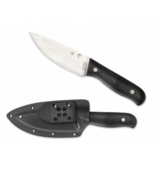 Spyderco Serrata Plain Edge Black G-10 w/Boltaron Sheath 4.63"