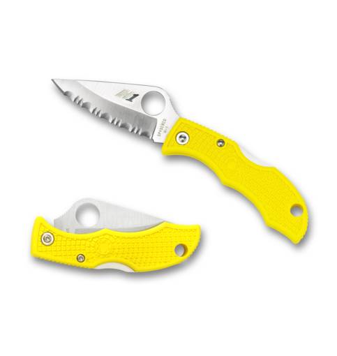 Spyderco Ladybug 3 Salt LWT Plain Edge Yellow FRN 1.93"