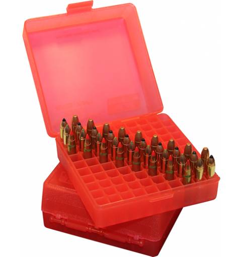 MTM Case-Gard P100-22M-29 Pistol Ammo Box Clear Red