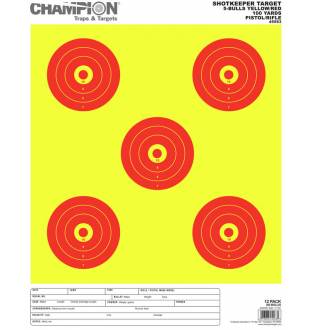 Champion  Shotkeeper, 5 Bulls Bright Yellow/Red Large 12 PK, Card