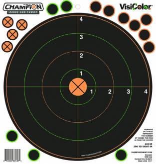 Champion Visicolor 100 Yd Sight-in Target 5 Pack w/30 pasters, Card