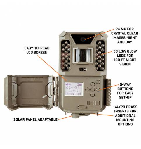 Bushnell Trail Camera 24MP Prime Combo Brown Low Glow Box