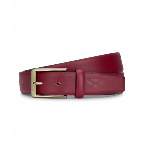 Feather Edge Leather 35mm Belt Burgundy