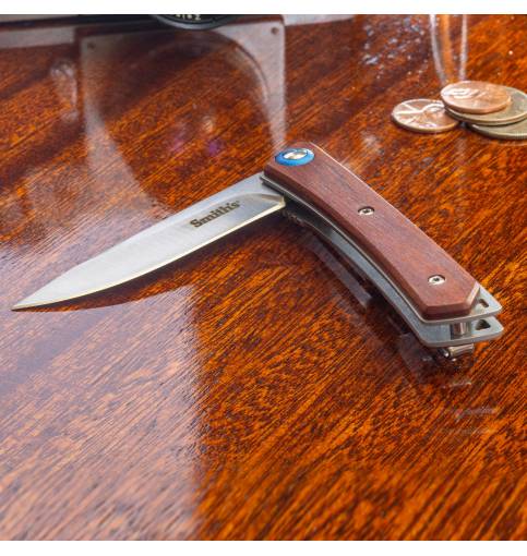 Smiths ECESIS 3" BLADE WOODEN HANDLE FOLDING KNIFE