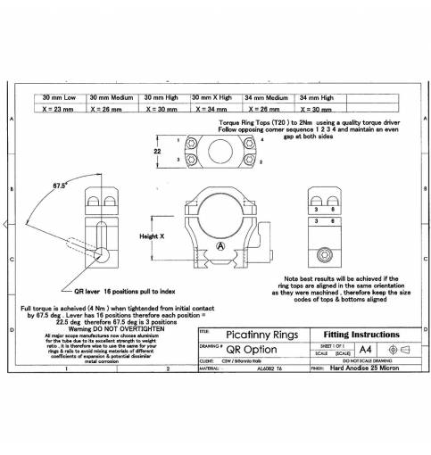 Britannia Rails 30mm QR Picatinny Rings - High