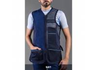 CASTELLANI RIO PRO Alcantara Shooting Vest with Recoil Pad - Navy