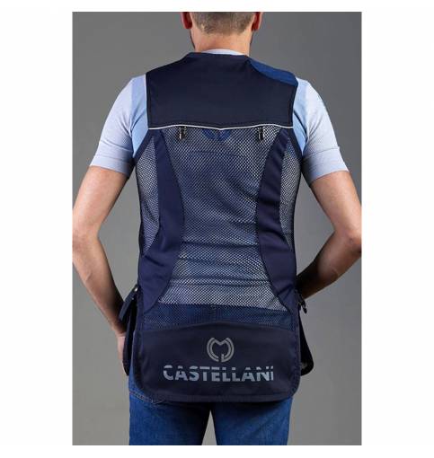 CASTELLANI RIO PRO Alcantara Shooting Vest with Recoil Pad - Navy